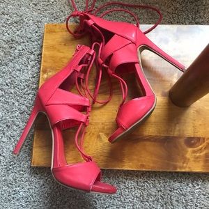Lola Shoetique Red Strappy Heels